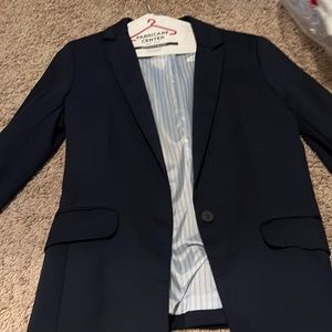 H&M one button blazer navy blue